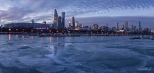 Chicago Downtown Skyline in winter